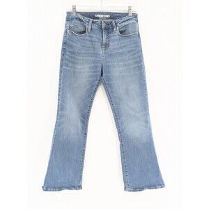 Lands End Mid Rise Curvy Boot Cut LIght Wash Womens Jeans Size 8 Petite 27x25
